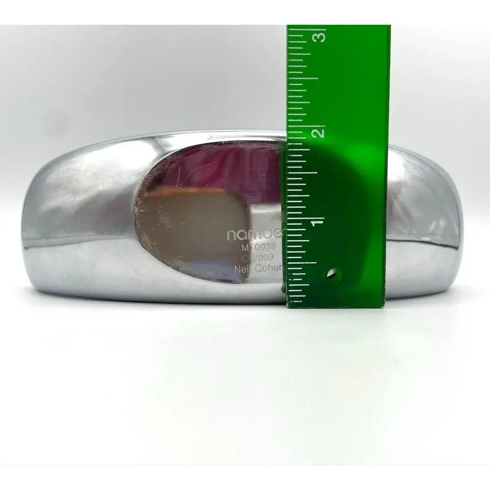 Nambe Sculptural Bud Vase. 2009 Neil Cohen MT0038 Silver Tone Minimalist